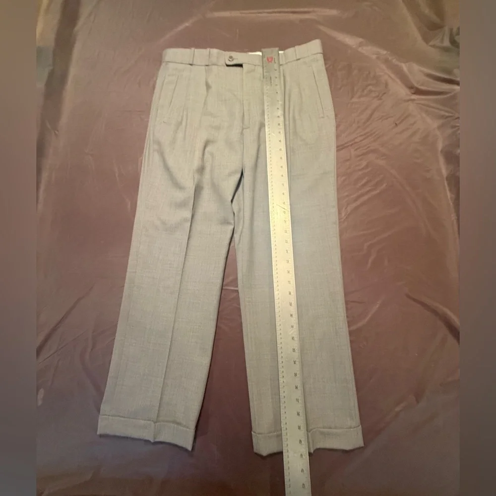 Greg Peters Men's Khaki Grey 100% Wool Dress Trousers Size 36